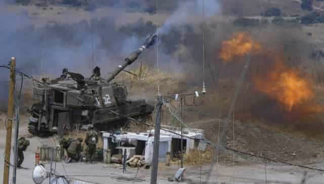 Israeli forces fire artillery from their position on the border with Lebanon after a barrage of rockets were fired from Lebanon on Aug. 6, 2021. (AP file photo)