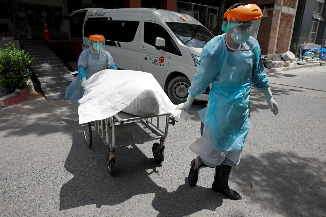 On Sunday, Thailand reported 18,027 new infections and 133 new deaths from COVID-19, bringing total accumulated cases to 615,314 and 4,990 fatalities. (Reuters)