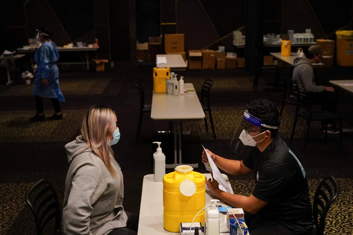 Premier Gladys Berejiklian said curbs could be eased if six million people in New South Wales are vaccinated by the time the lockdown is due to end. (Reuters)