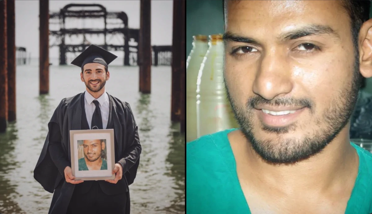 Graduating Syrian-British doctor meets family of deceased medic who inspired him