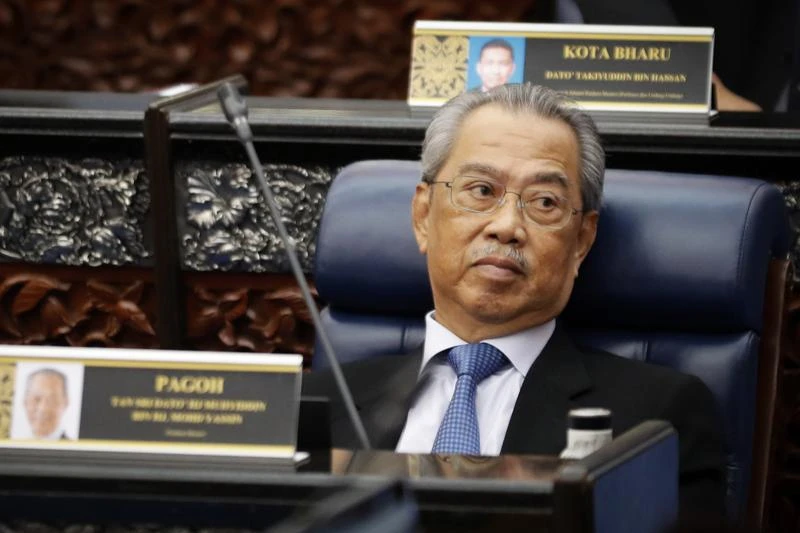 In this July 13, 2020, file photo, Malaysian Prime Minister Muhyiddin Yassin attends a Parliament session at lower house in Kuala Lumpur, Malaysia. (AP)