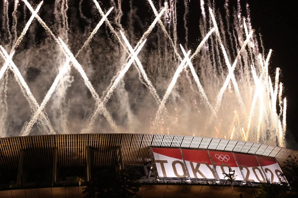 Fireworks light up the sky over the Olympic Stadium during the opening ceremony of the Tokyo 2020 Olympic Games, in Tokyo. (File/AFP)