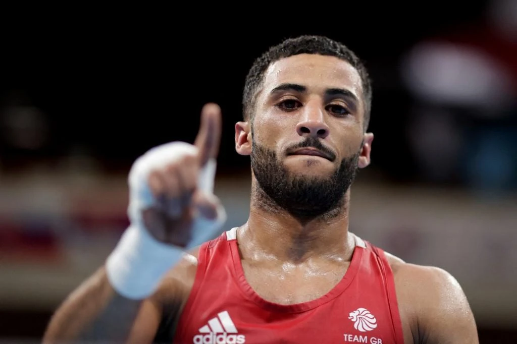 Britain's Galal Yafai celebrates after winning a boxing match during the Tokyo 2020 Olympic Games. (File/AFP)