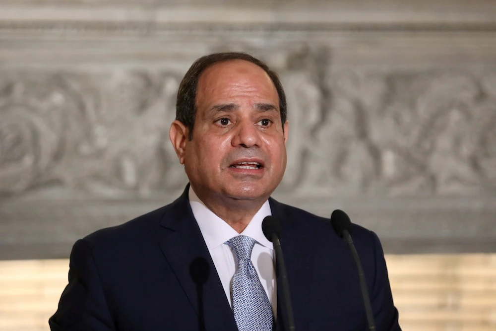 Egyptian President Abdel Fattah El-Sisi speaks at a news conference during a visit to Athens, Greece, Nov. 11, 2020. (Reuters)