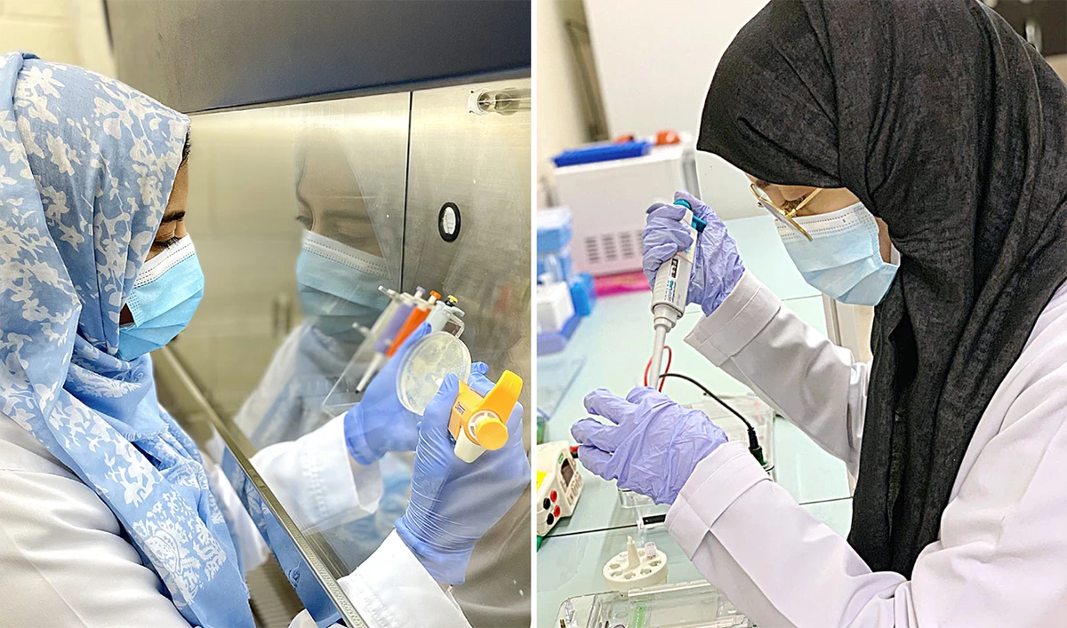 Scientists working at the King Fahd Medical Research Center at King Abdul Aziz University. The fund will support Saudi researchers through several stages.
