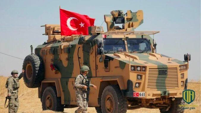 A Turkish armored vehicle and military personnel. (File/Internet)