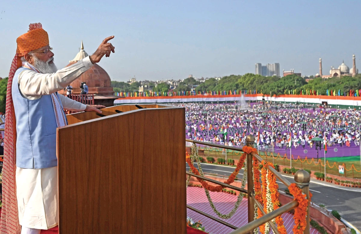 PM Narendra Modi said that to realize India’s potential, Individuals need to work ‘with the motto: Together with all, development of all, trust of all and effort of all.’ (AFP)