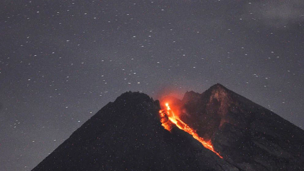 Lava streams from Indonesia’s Mount Merapi in new eruption
