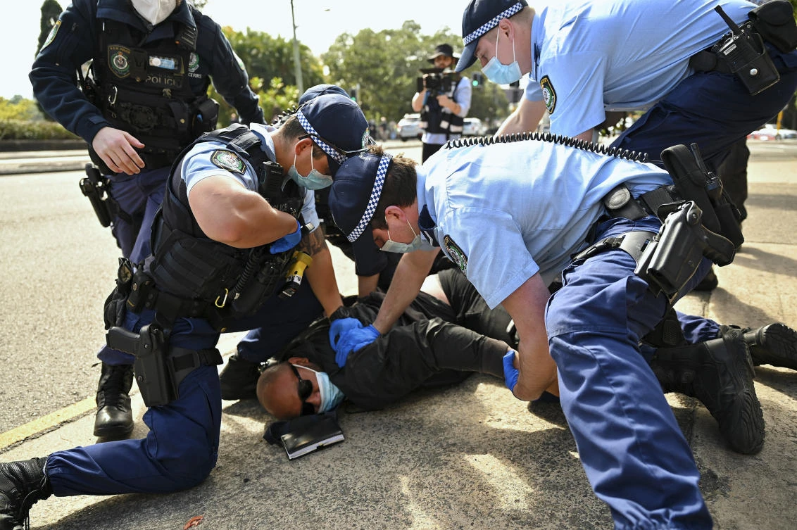 Protesters say the lockdowns should end, but authorities say they are necessary to suppress the spread of the virus and save lives. (AAP Image via AP)