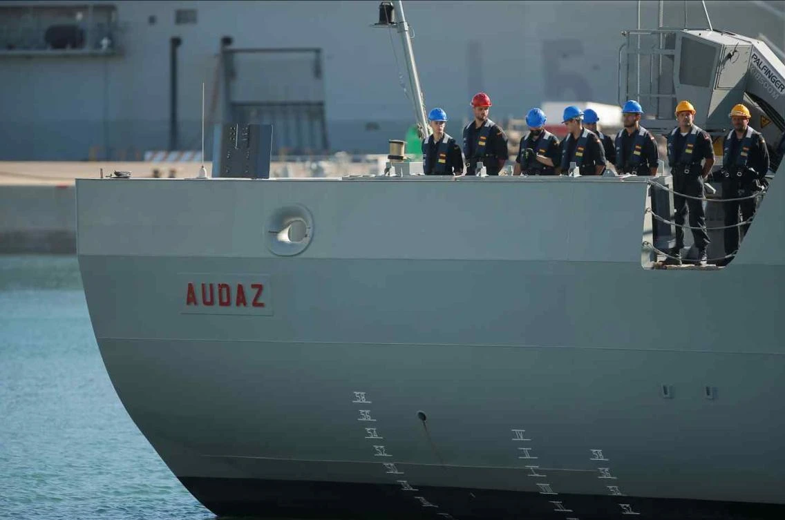 Spanish military ship in the Rota naval base. The US and Spain agreed to use the military base in Rota, located in southern Spain for refugees from Afghanistan. (File/Reuters)
