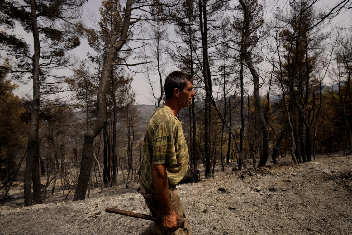 Villagers evacuated as forest fire spreads near Athens