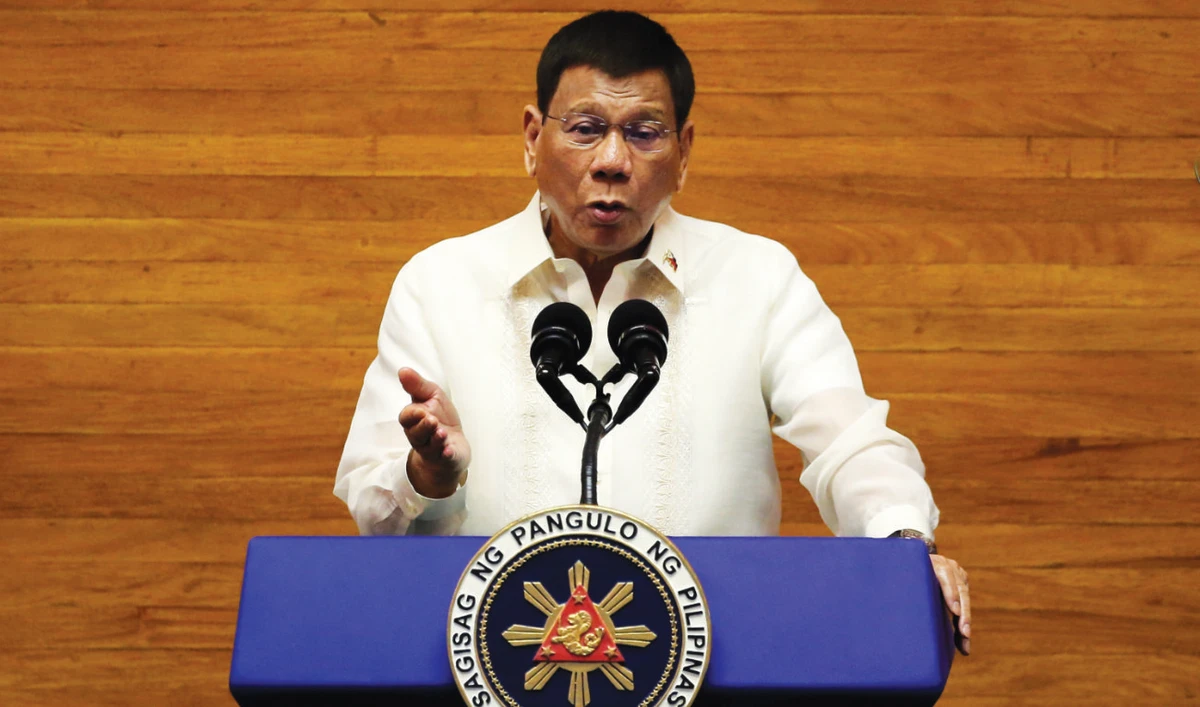 Philippine President Rodrigo Duterte during his 6th State of the Nation Address at the House of Representative in Quezon City, Metro Manila. (File/Reuters)