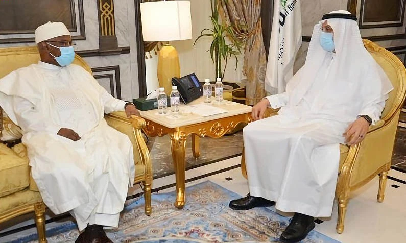 Dr. Mohammed Sulaiman Al-Jasser hold talks with Hussein Ibrahim Taha. (SPA)