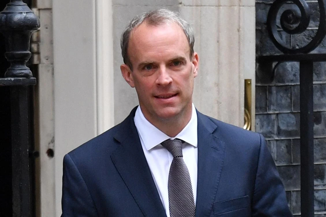 Britain's Foreign Secretary Dominic Raab leaves 10 Downing Street to return to the Foreign, Commonwealth and Development Office (FCDO), in central London on August 19, 2021. (File/AFP)