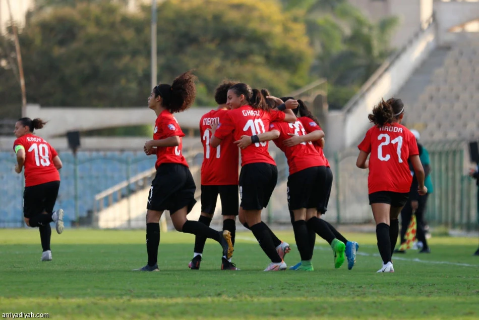 Egypt’s players during their comprehensive win over Sudan. (Arriyadiyah)