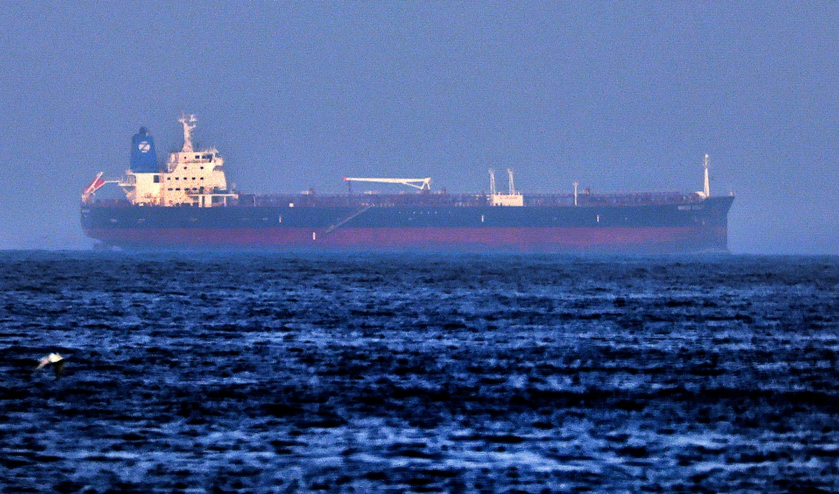 The Mercer Street that was sailing in the Arabian Sea off Oman, was struck by a drone aircraft on July 29. (AFP)
