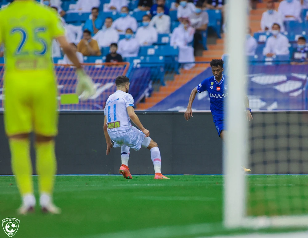 Despite dominating the match, Al-Hilal failed to break down Al-Batin’s defense. (Twitter: @Alhilal_EN)
