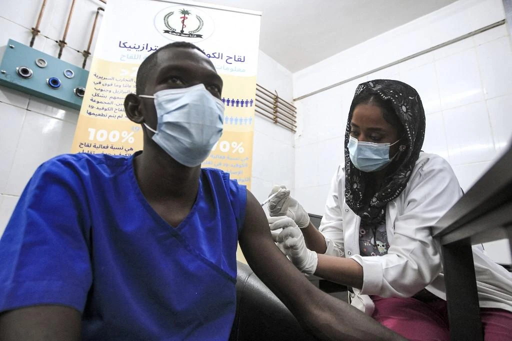 Sudan has received a shipment of 218,400 doses of the AstraZeneca COVID-19 vaccine as a donation from France. (File/AFP)