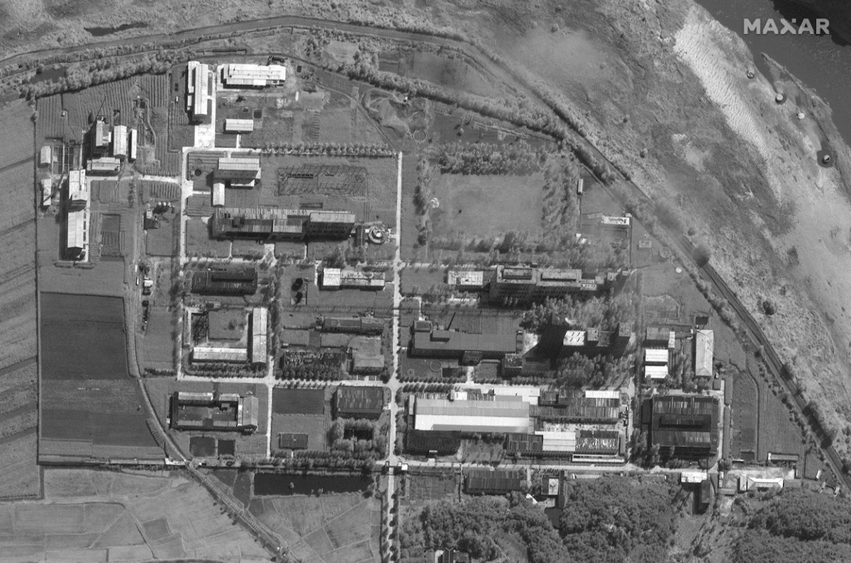 This Aug. 3, 2021, satellite image provided by Maxar Technologies shows an overview of North Korea's Yongbyon nuclear complex. (Maxar Technologies via AP)