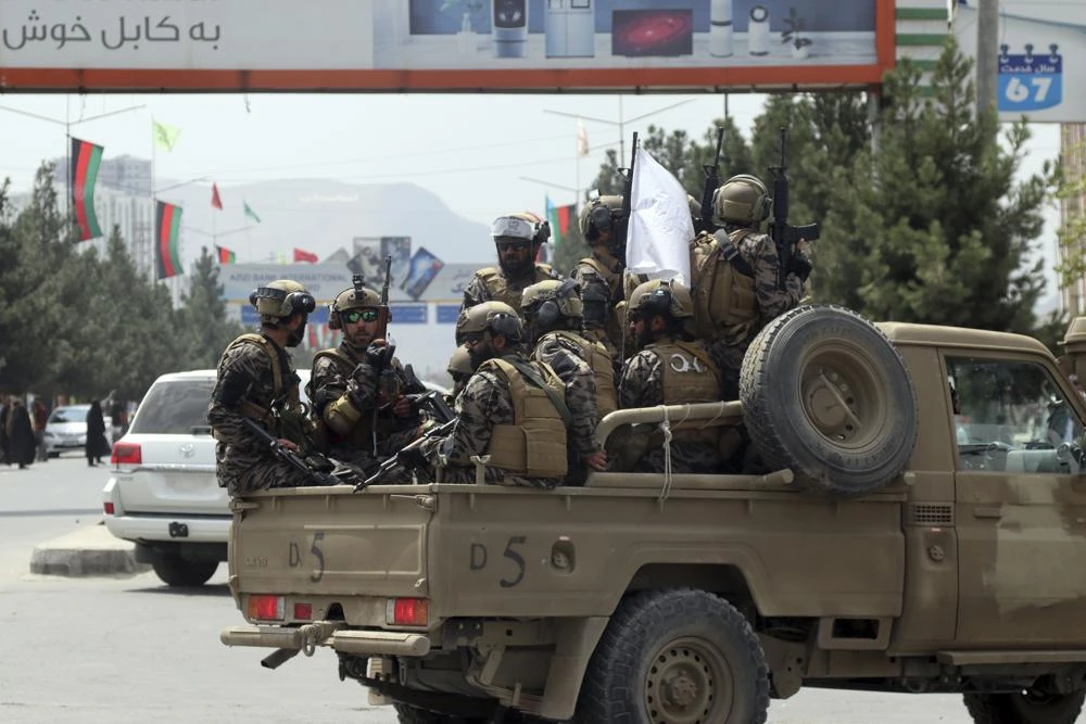 Taliban special force fighters arrive inside the Hamid Karzai International Airport after the U.S. military's withdrawal, in Kabul, Afghanistan, Tuesday, Aug. 31, 2021. (AP)