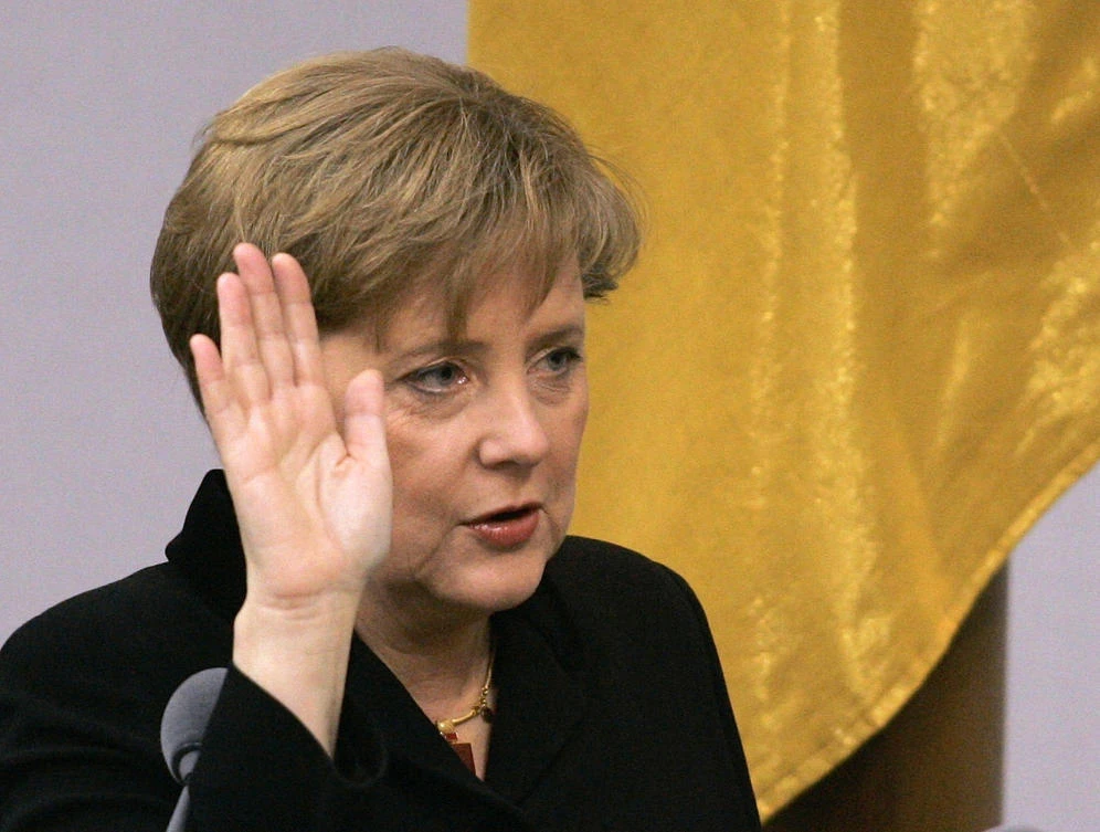 Angela Merkel will leave office as one of modern Germany’s longest-serving leaders and a global diplomatic heavyweight. (File/AP/Fritz Reiss)