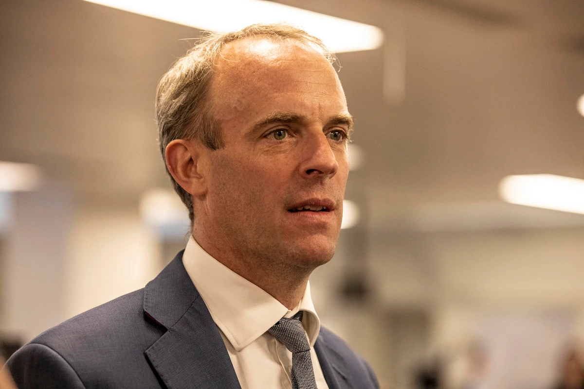Britain's Foreign Secretary Dominic Raab on August 27, 2021. (File/AFP)