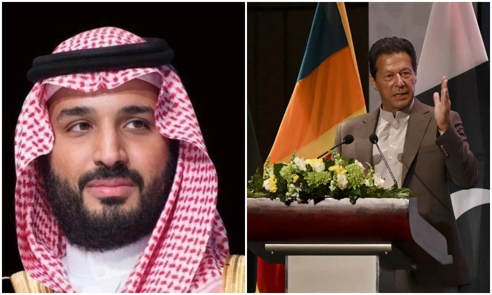 Saudi Arabia’s Crown Prince Mohammed bin Salman received a phone call from Pakistan’s PM Imran Khan during which they discussed developments in Afghanistan. (File/SPA/AFP)