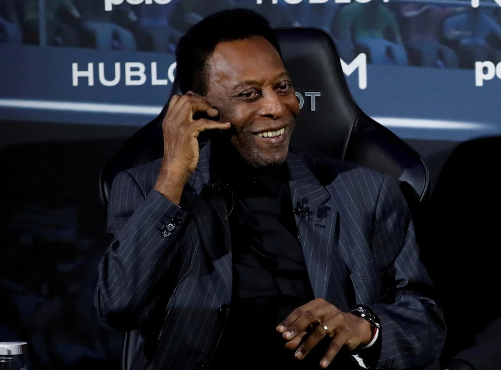 Brazilian soccer legend Pele is seen in Paris in 2019. (Reuters)
