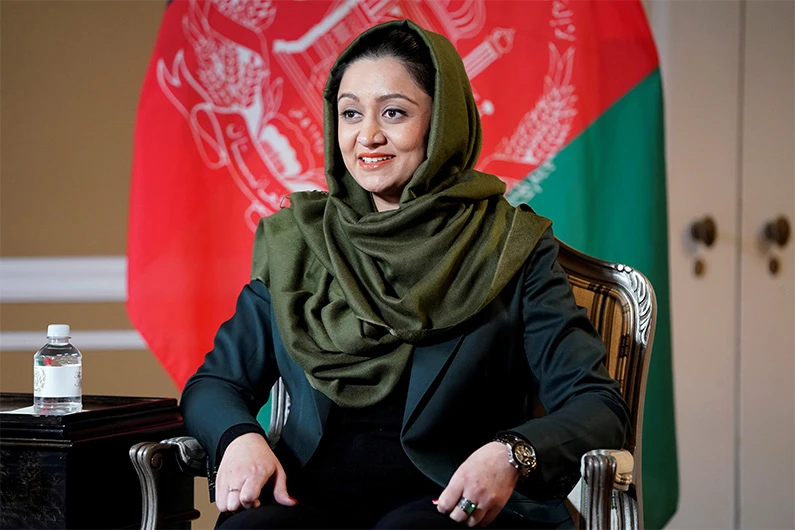 FILE PHOTO: Afghan Ambassador to the United States Roya Rahmani speaks during an interview with Reuters in Washington, U.S., February 8, 2019. (REUTERS)