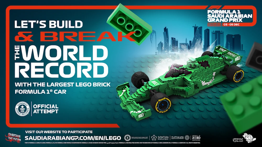 Jeddah sees world’s largest lego brick build of Formula 1 car for charity