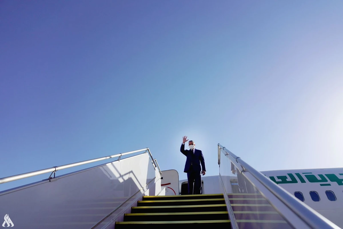 Iraqi Prime Minister Mustafa Al-Kadhimi headed a government delegation to Tehran on Sunday. (Source: INA)