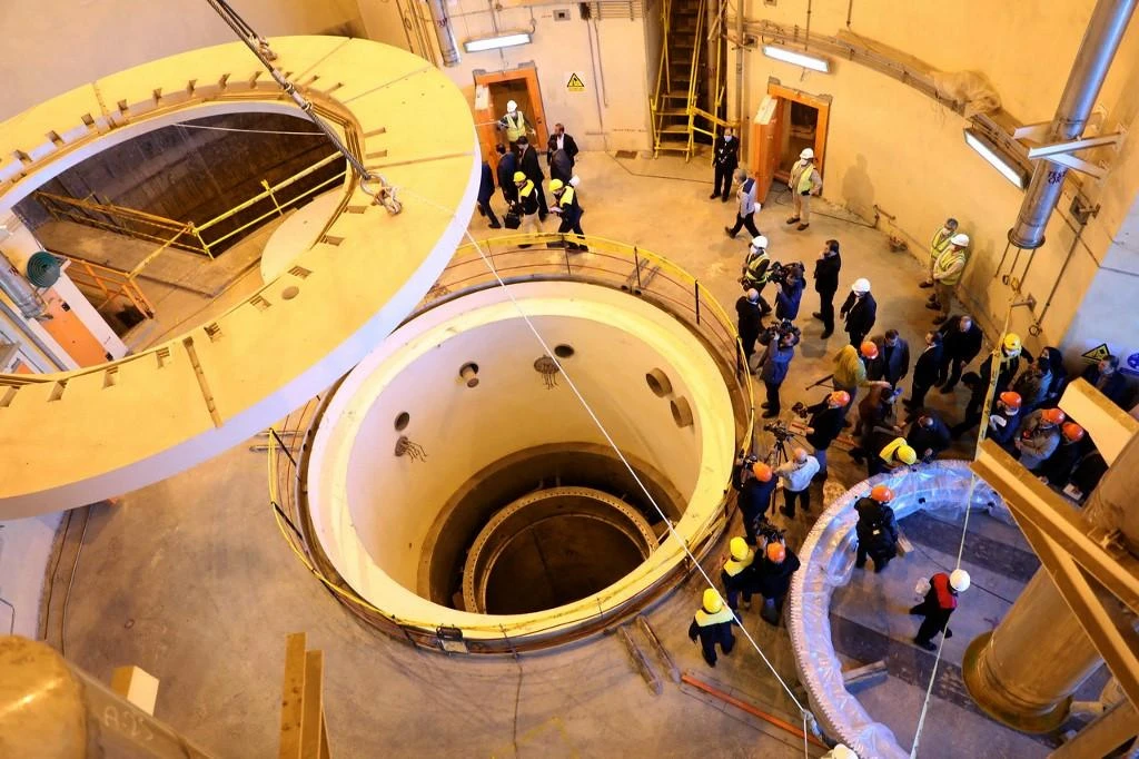 Above, the nuclear water reactor of Arak, south of capital Tehran, in a photo released by Iran’s Atomic Energy Organization on Dec. 23, 2019. (Atomic Energy Organization of Iran via AFP)