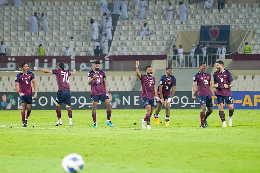 The all-UAE AFC Champions League round of 16 clash between Sharjah and Al-Wahda went all the way to a penalty shootout. (Twitter: @AlWahdaFCC)