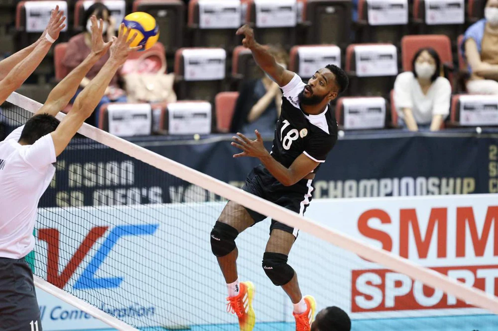 Action from Saudi Arabia’s 3-0 win over Kazakhstan in the 2021 Asian Men’s Volleyball Championship. (Saudi Arabian Volleyball)