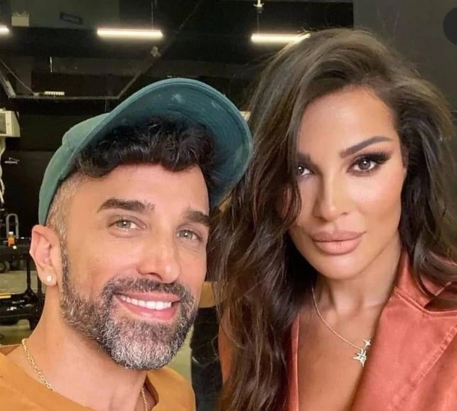 A photograph of Lebanese actress Nadine Njeim apparently posing with an Israeli make-up artist in the UAE sparked a social media storm over the weekend. (Screenshot)