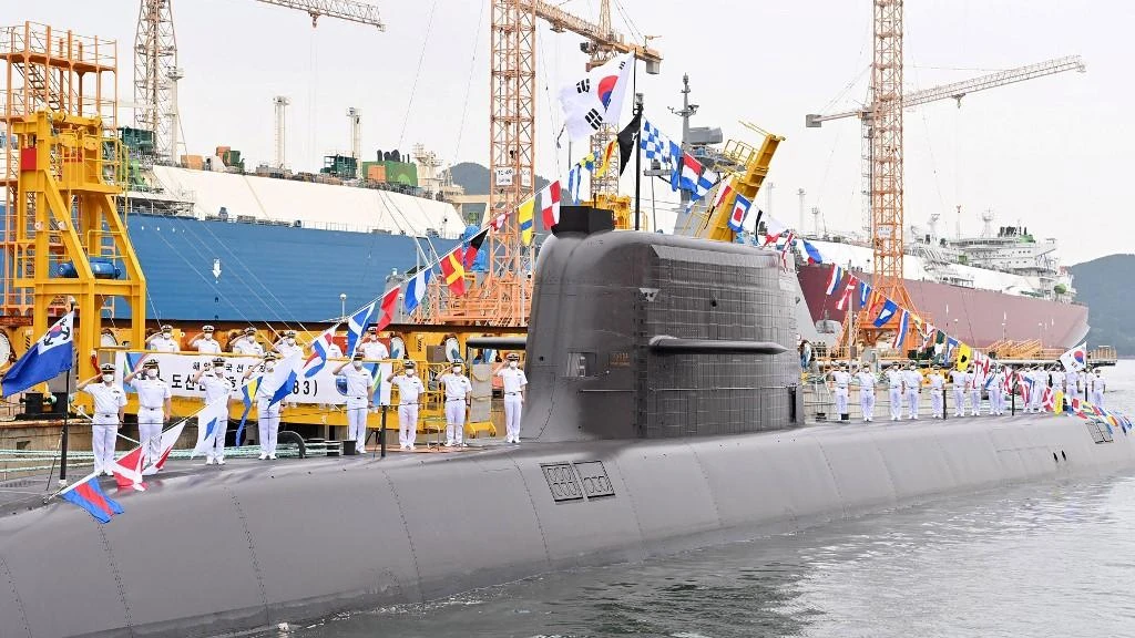 Above, the newly commissioned Ahn Chang-ho where the submarine-launched ballistic missile was test launched. (South Korean Defense Ministry/AFP)