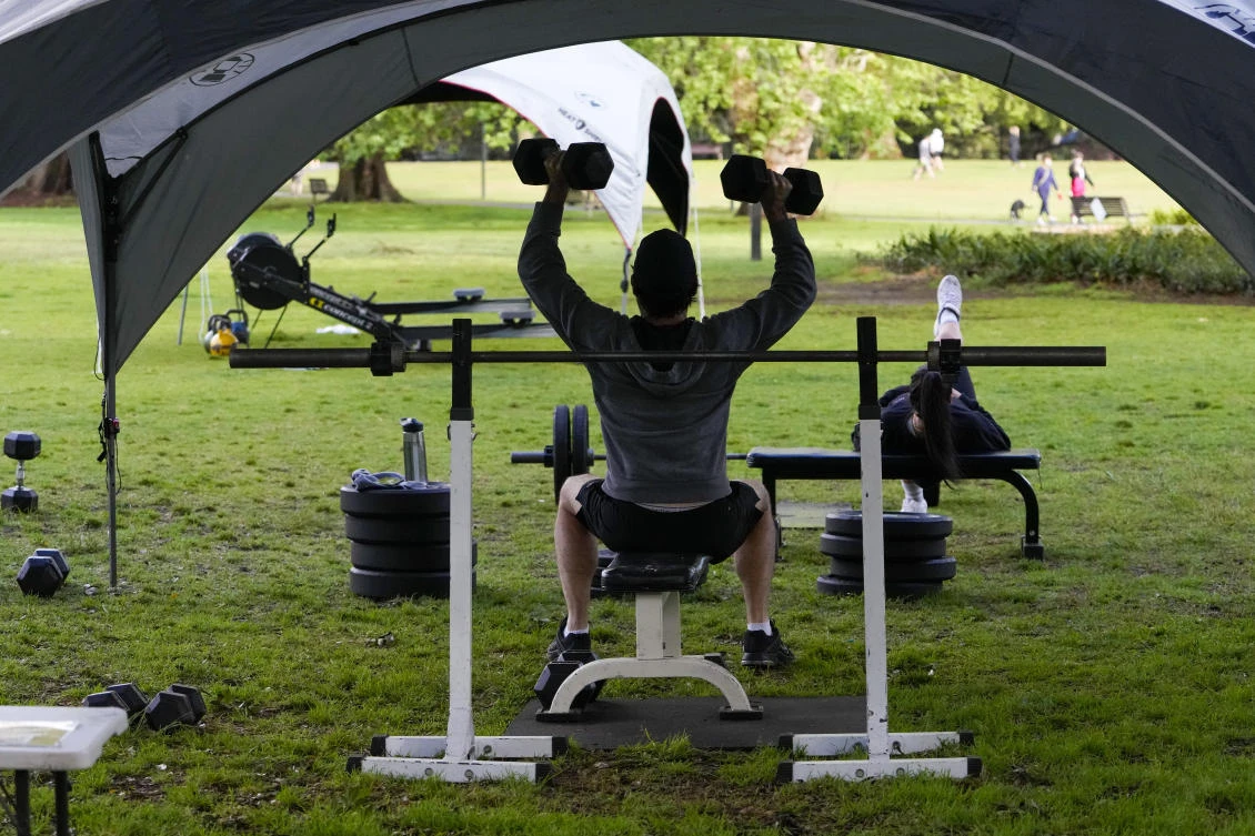 Time limits for outdoor exercise were lifted in Sydney, while fully vaccinated people can gather outside in groups of five. (AP)