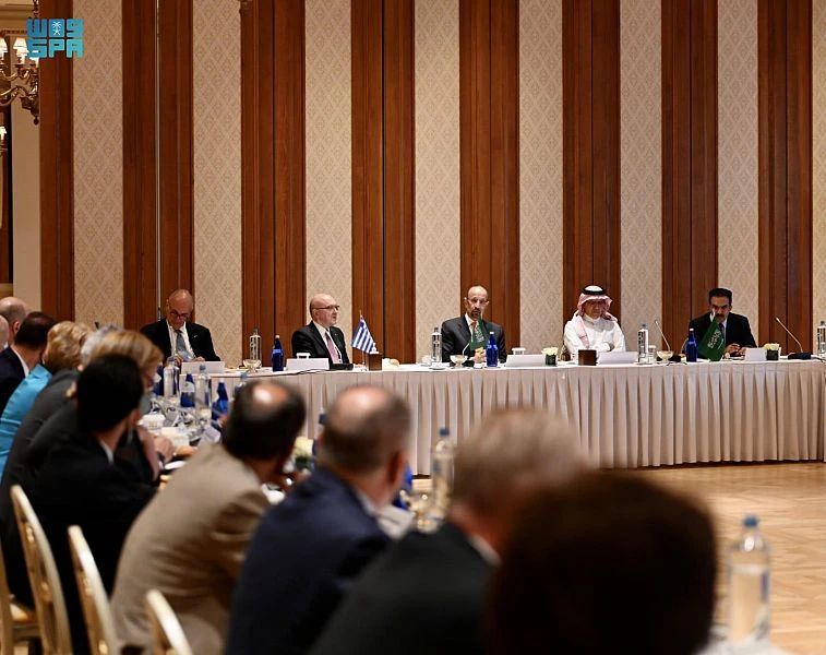 Saudi Investment Minister Khalid Al-Falih held a roundtable discussion with Greek investors to familiarize them with the opportunities available in the Kingdom. SPA