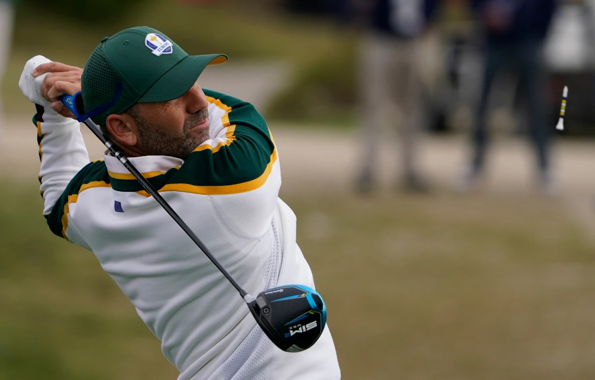 Team Europe’s Sergio Garcia during a practice day at the Ryder Cup at the Whistling Straits Golf Course Wednesday in Sheboygan, Wis. (AP)