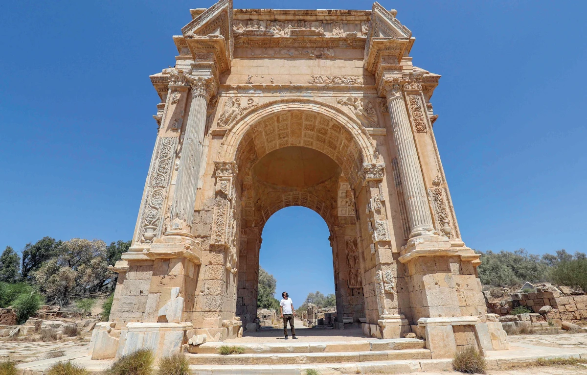 Leptis Magna on the Libyan coast was once among the Roman Empire’s most beautiful cities, but now lies neglected and shunned by tourists. (AFP)