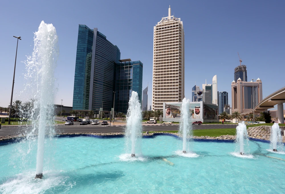 Fountain at the Dubai World Trade Centre (Shutterstock)