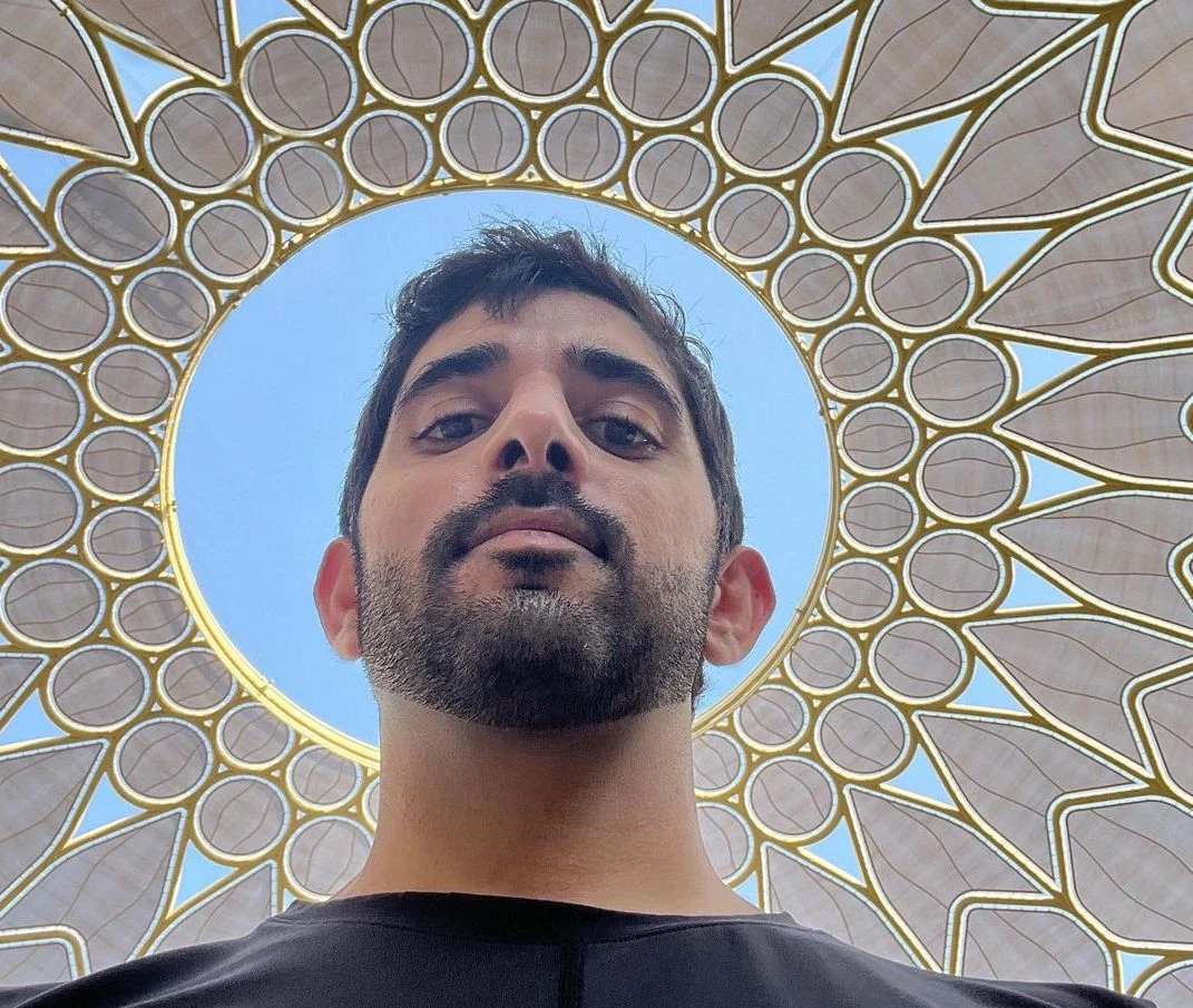Dubai Crown Prince Sheikh Hamdan bin Mohammed bin Rashid Al-Maktoum visited the Expo 2020 Dubai site days before the event opens. (Instagram/@faz3)