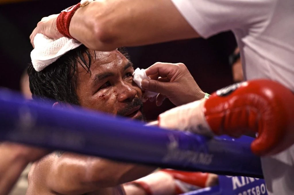 Manny Pacquiao after losing against Cuban Yordenis Ugas. The Philippine boxing legend and 2022 presidential hopeful said Wednesday he was retiring. (AFP)