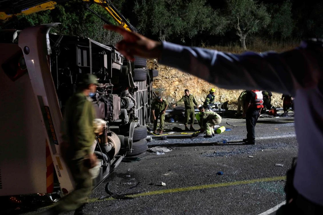 Five people including 3 youngsters were killed in Israel when a bus and a car crashed near the northern town of Hurfeish, rescue officials said. (AFP)