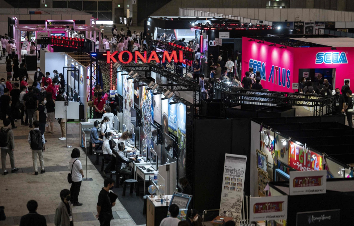 A general view of the exhibition floor during the Tokyo Game Show in Chiba Prefecture on September 30, 2021. (AFP)