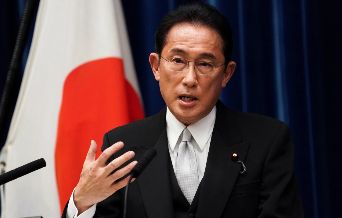 Japan’s Prime Minister Fumio Kishida during a news conference at the prime minister’s official residence in Tokyo on Monday. (Reuters)