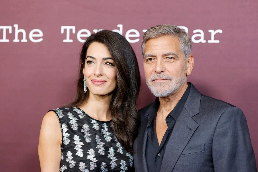 Amal and George Clooney attended the premiere of ‘The Tender Bar’ in Los Angeles. Getty Images