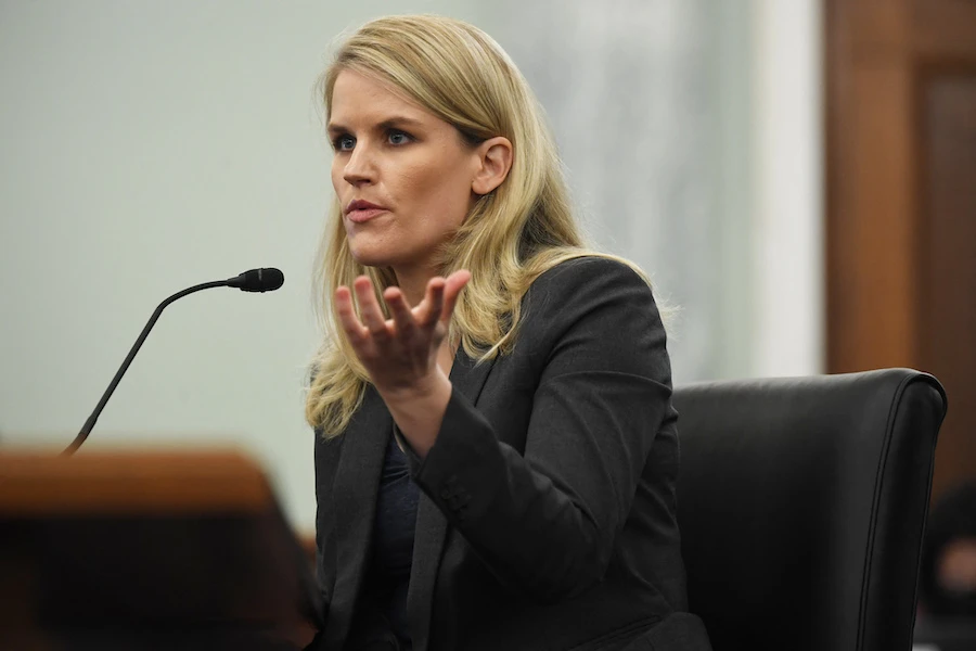 Facebook whistleblower, Frances Haugen appears before the Senate Commerce, Science, and Transportation Subcommittee during a hearing entitled 'Protecting Kids Online: Testimony from a Facebook Whistleblower'. (AFP)