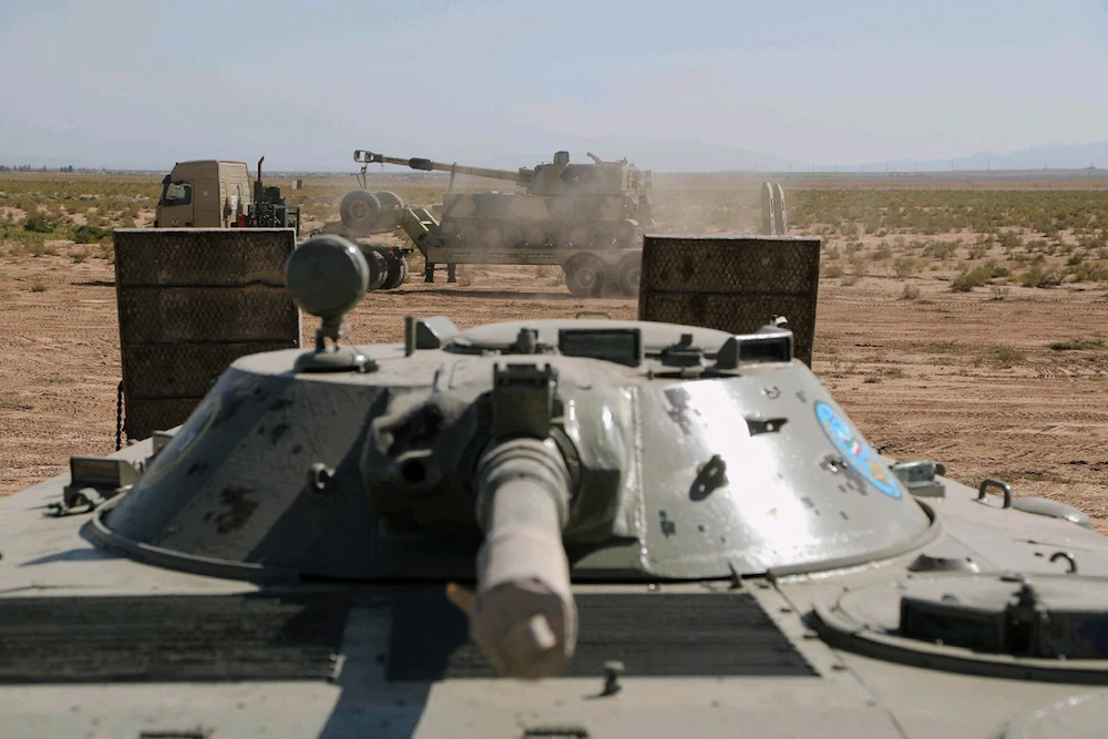 Iranian army tanks during a military exercise in northwest of the country, close to the Iranian Azerbaijani border. (AFP/Iranian Army Office/File Photo)