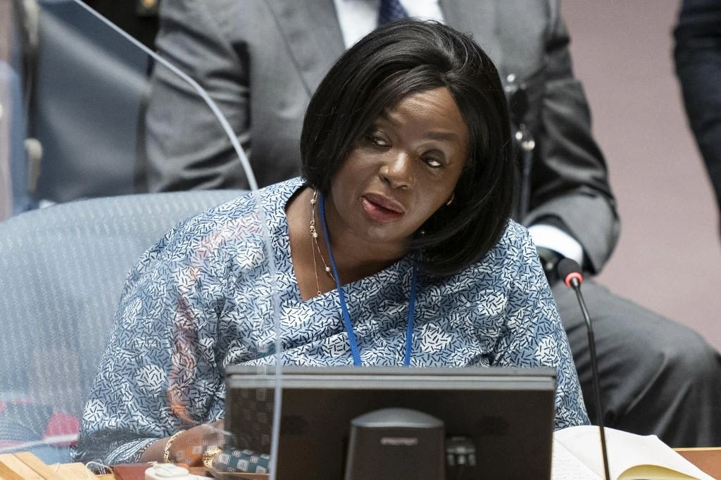 Cabinet Secretary for Foreign Affairs of Kenya, Raychelle Omamo, speaks during a meeting of the 76th UN General Assembly on September 23, 2021 in New York. (File/AFP)